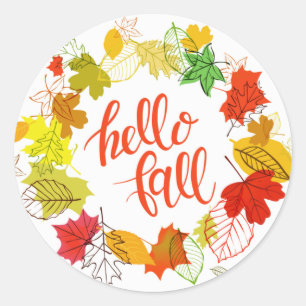 "Hello Fall" Square Stickers