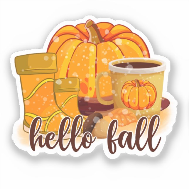 Hello Fall Sticker (Front)