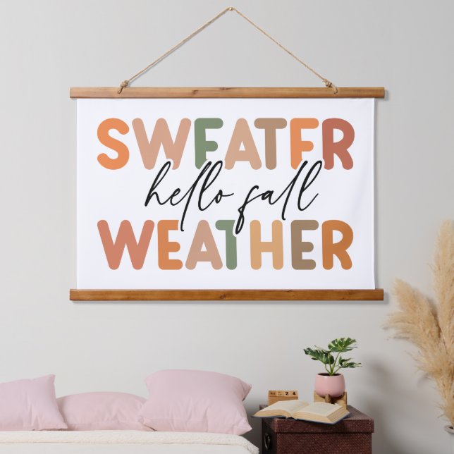 Hello Fall | Sweater Weather Hanging Tapestry (Bedroom)
