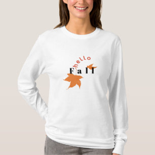 Hello Fall T-Shirt Customisable Autumn Leaf Shir