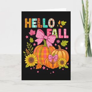 Hello Fall Thanksgiving Coquette Boho Floral Fall Card