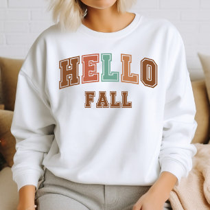 Hello Fall Trendy Autumn Varsity Sweatshirt
