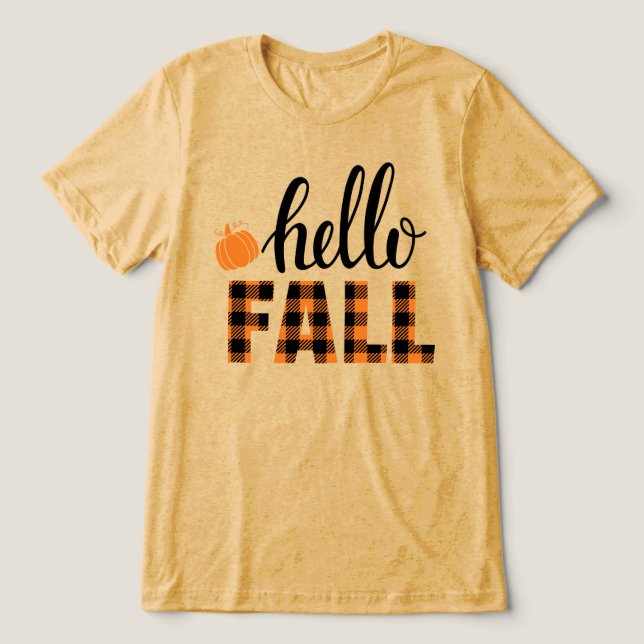 Hello Fall Tri-Blend Shirt (Design Front)
