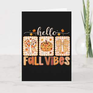 Hello Fall Vibes Coquette Bow Thanksgiving Autumn Card