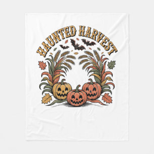 Hello Fall Vibes Pumpkin Fleece Blanket