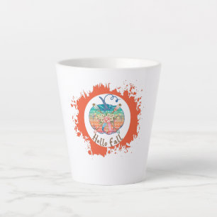 Hello Fall - Whimsical Pumpkin Design Latte Mug