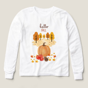 Hello fall with pumpkins