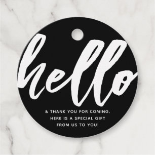 Hello Fancy Script Favour Tags