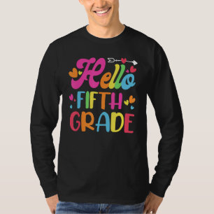 Hello Fifth 5th Grade Cute Back to School 5th Grad T-Shirt