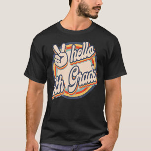 Hello Fifth 5th Grade Teacher Retro First Day Of S T-Shirt