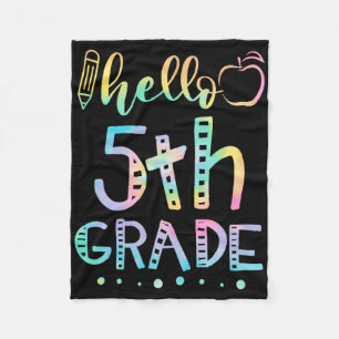 Hello Fifth Grade 5th Grade Byck To School Teacher Fleece Blanket