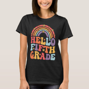 Hello Fifth Grade Boho Rainbow Back To School T-Shirt