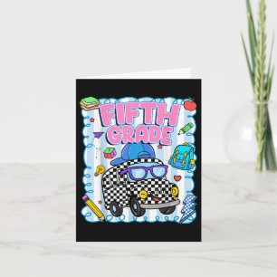 Hello Fifth Grade Bus School Teacher Student Back  Card