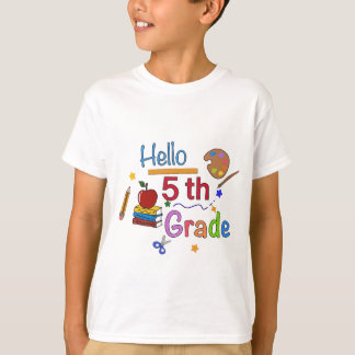 Hello Fifth Grade - Cute Back to School Design for T-Shirt