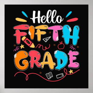 Hello Fifth Grade Doodle  Poster