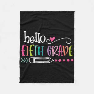 Hello Fifth Grade Fun 5th Grade Byck To School Fleece Blanket
