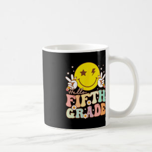 Hello Fifth Grade Hippie Smile Face 5th Grade Back Coffee Mug