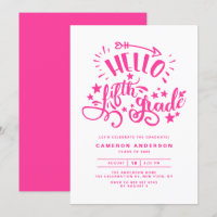 Hello Fifth Grade | Pink Fourth Grade Graduation