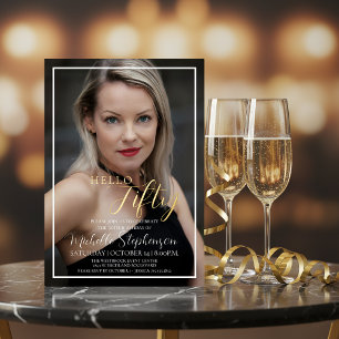 Hello Fifty 50th Birthday Party Custom Photo