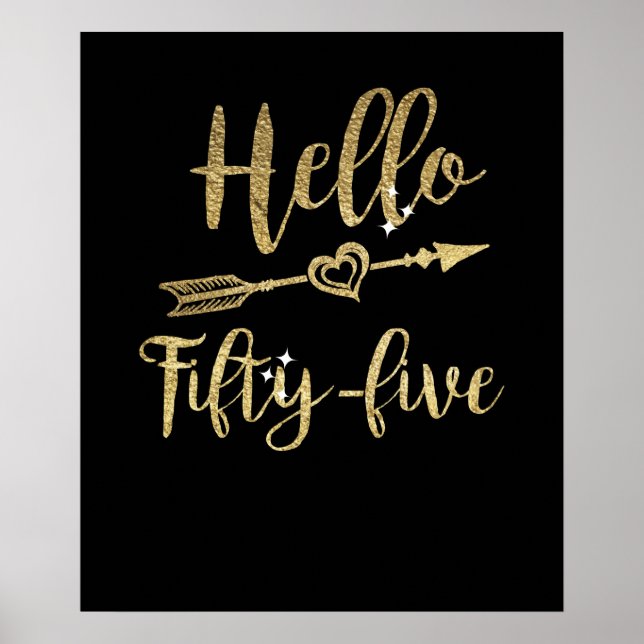 Hello Fifty Five Birthday 55th Birthday Poster (Front)