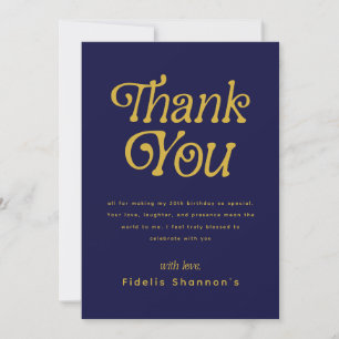 Hello Fifty Retro 50th Birthday Party Thank You Card