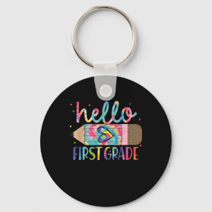 Hello First 1st Grade Back To School Teachers Kids Key Ring