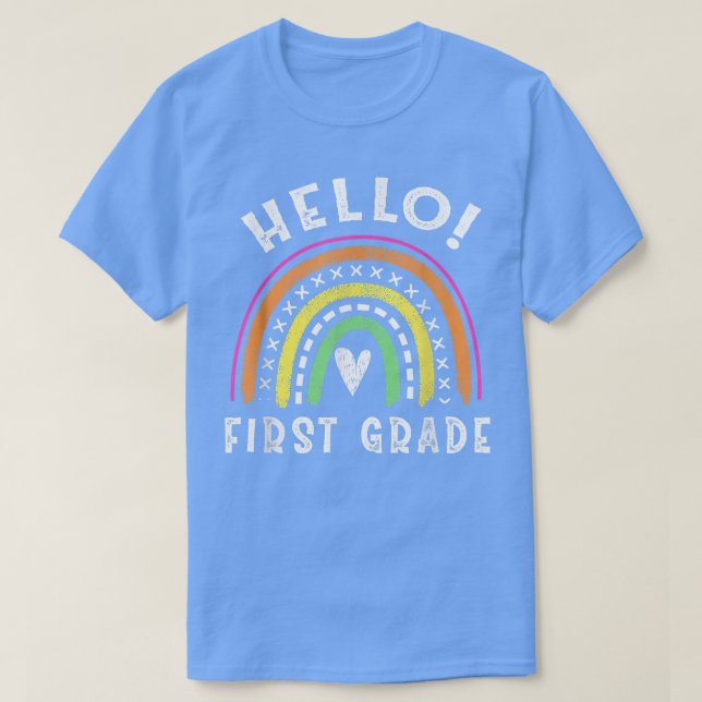 Hello First Grade Back To School 1st Grade Student T-Shirt (Design Front)