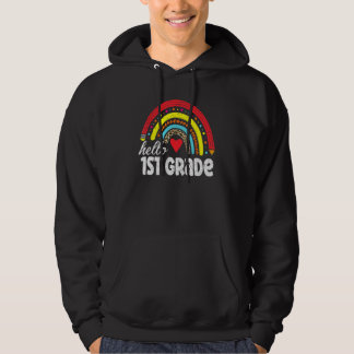 Hello First Grade Back To School 1st Grade Teacher Hoodie