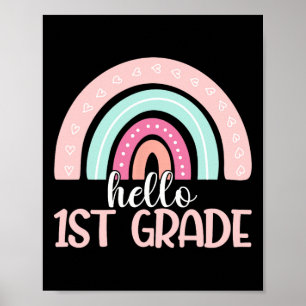 Hello First Grade Back To School 1st Grade Teacher Poster