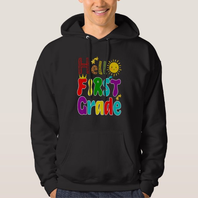 Hello First Grade Back to School Hoodie (Front)