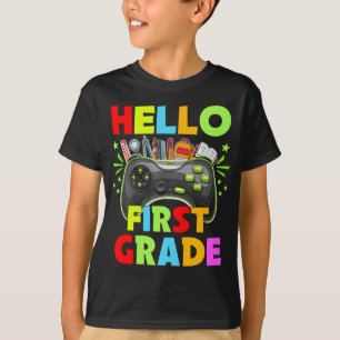 Hello First Grade Back to School Video Game Boys T-Shirt