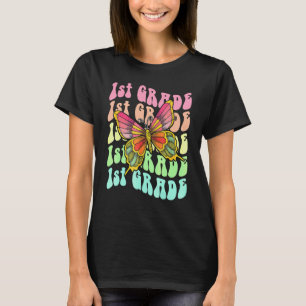 Hello First Grade Butterfly Back To School 1st Gra T-Shirt