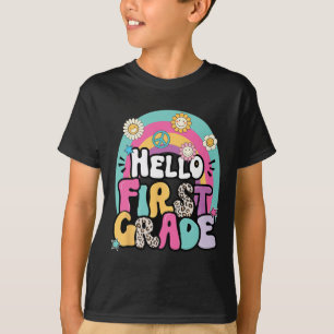 Hello First Grade Byck To School Teacher First Day T-Shirt