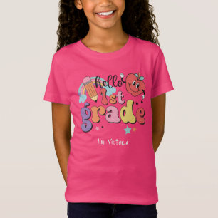 Hello First Grade Colourful Elementary School T-Shirt