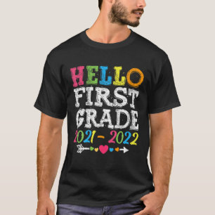 Hello First Grade Heart Teacher Student 1St Back T T-Shirt
