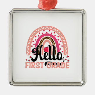 Hello First Grade Metal Tree Decoration