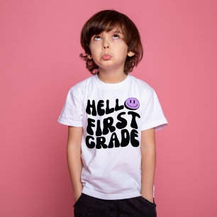 Hello First Grade Retro 1st Grade Back to School T-Shirt