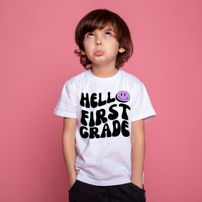 Hello First Grade Retro 1st Grade Back to School T-Shirt (Creator Uploaded)