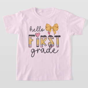 Hello First Grade Teacher Back To School  T-Shirt