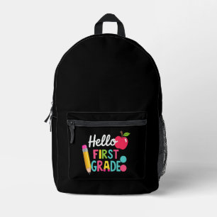 Hello First Grade Team 1st Grade Back to School Printed Backpack
