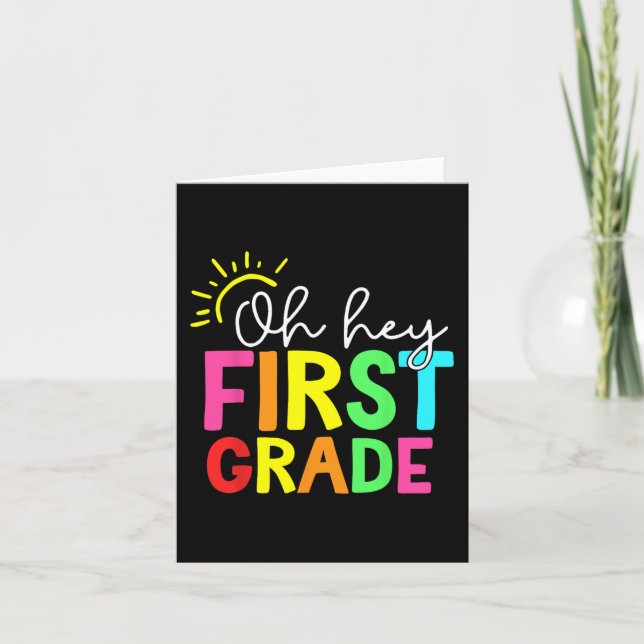 Hello First Grade Team 1st Grade Back to School Te Card (Front)