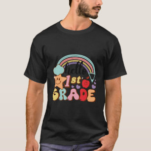 Hello First Grade Team 1St Grade Teacher Girl Back T-Shirt