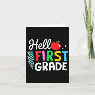 Hello First Grade Team Back To School Tee Teacher Card