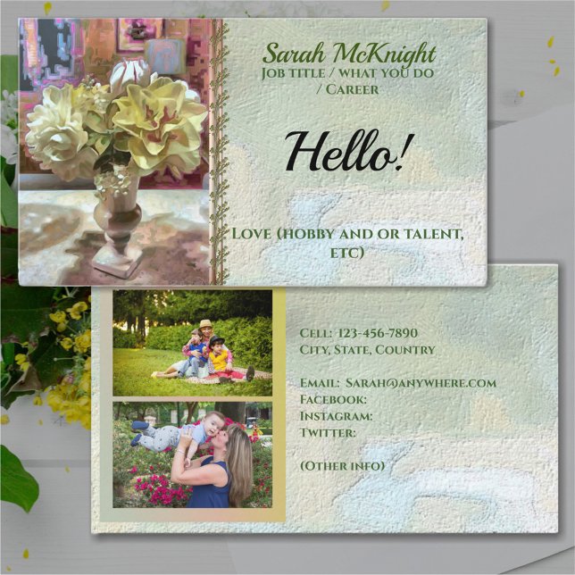 Hello First Spring Flowers PCM1 Calling Business Card (Creator Uploaded)