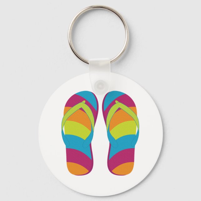 Hello Flip Flops Key Ring (Front)