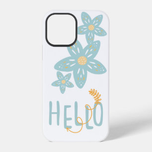 Hello Floral Boho Blue Yellow Modern Cute iPhone 12 Pro Case