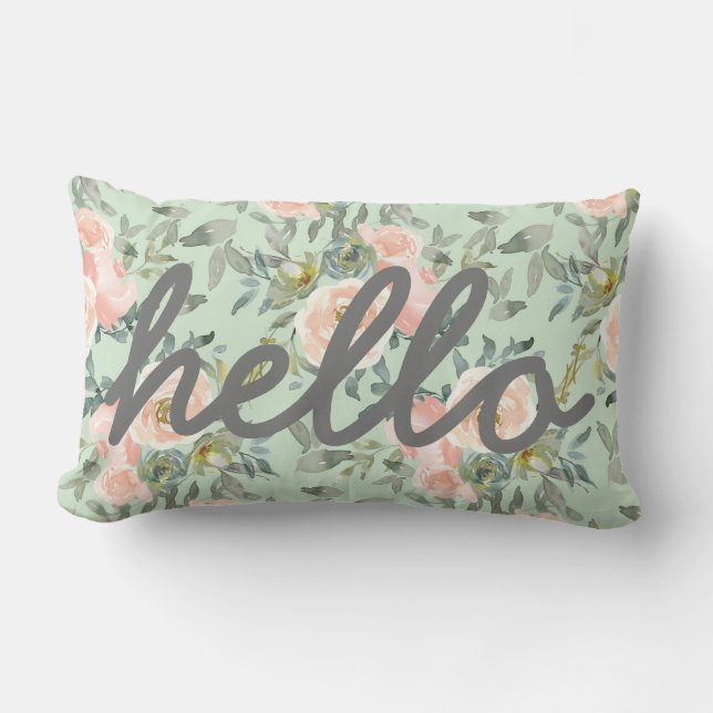 Hello Floral Lumbar Cushion (Front)