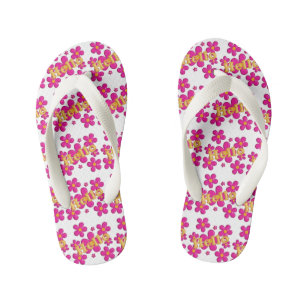 Hello. floral nursery pattern. kid's jandals