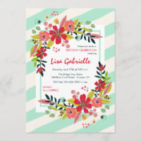 Hello Flowers of Happiness Invitation