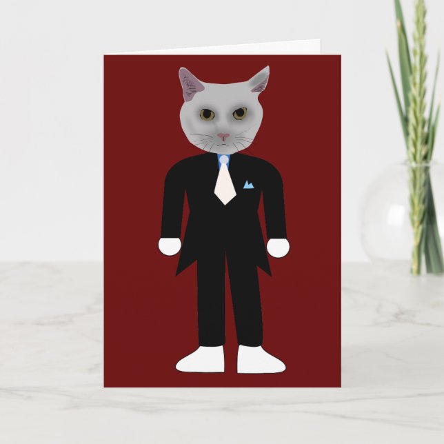 HELLO FOR CAT GUY HIM GREETING CARDS (Front)
